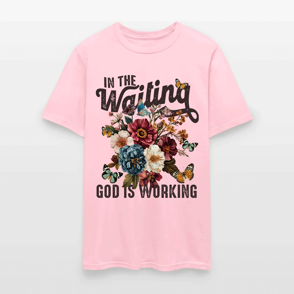 In The Waiting God Is Working Floral Faith Christian T-Shirt