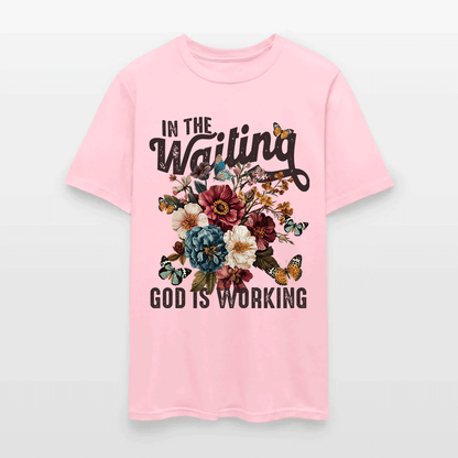 In The Waiting God Is Working Floral Faith Christian T-Shirt