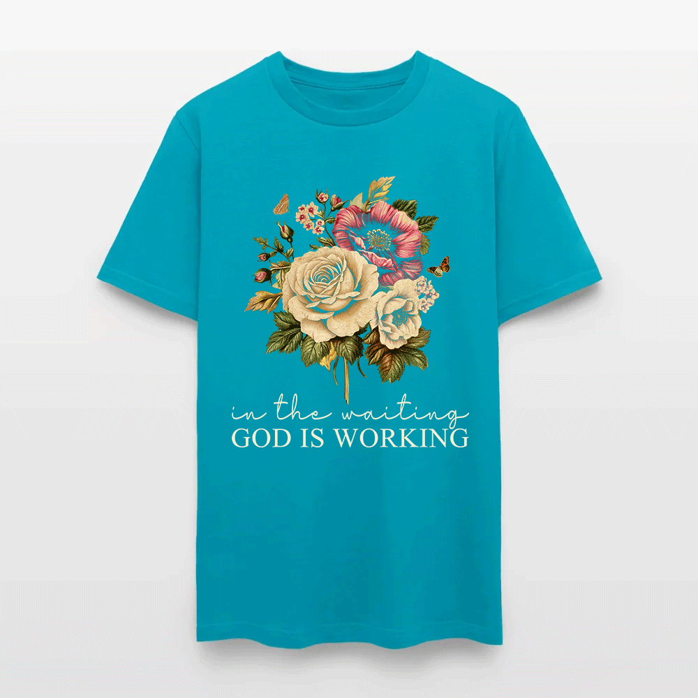 In The Waiting God Is Working Christian Floral Faith T-Shirt