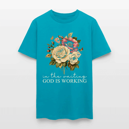 In The Waiting God Is Working Christian Floral Faith T-Shirt