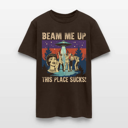 Beam Me Up This Place Sucks Sci-Fi Alien T-Shirt