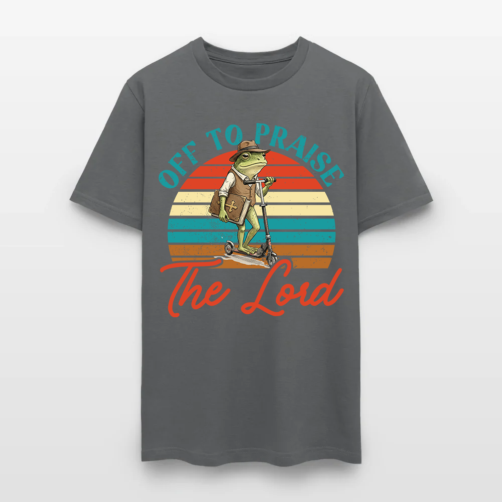 Funny Frog Off To Praise The Lord Bible Study Christian T-Shirt