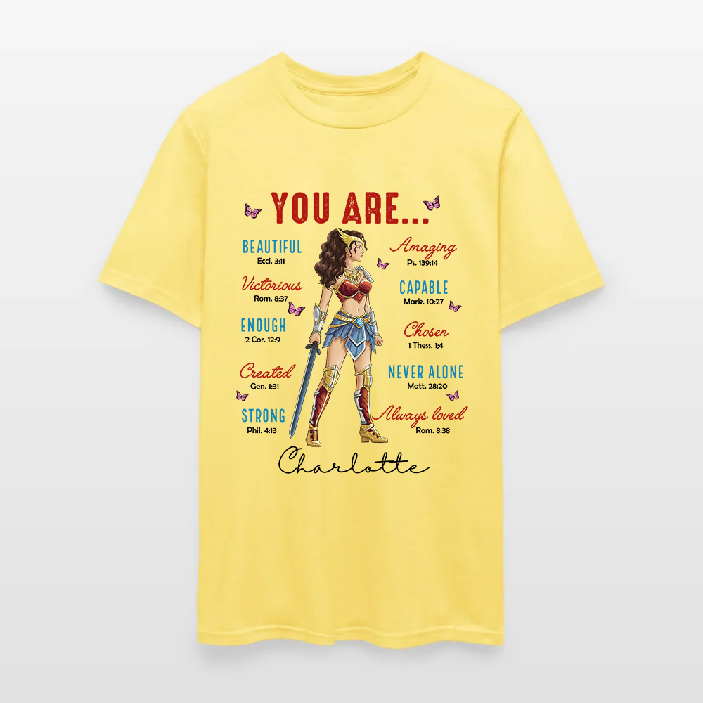 Personalized Wonder Woman Warrior You Are Beautiful Amazing Victorious Capable T-Shirt