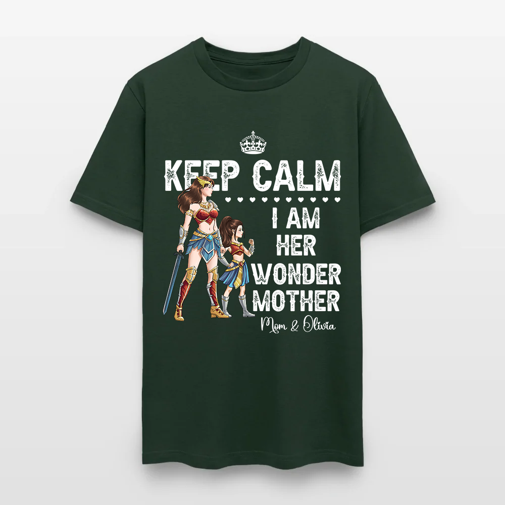 Personalized Mother and Daughter Warrior Keep Calm I Am Her Wonder Mother T-Shirt