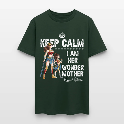 Personalized Mother and Daughter Warrior Keep Calm I Am Her Wonder Mother T-Shirt
