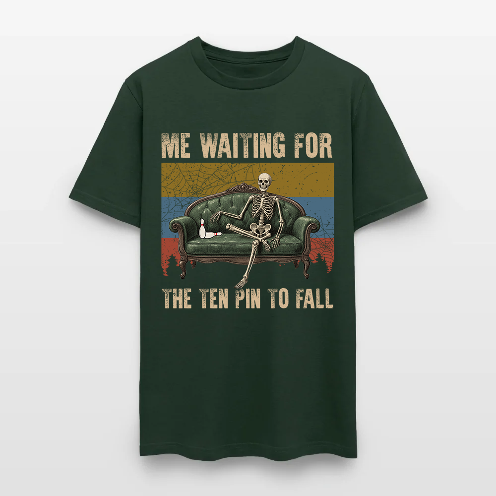 Skeleton Bowling Me Waiting for the Ten Pin to Fall T-Shirt