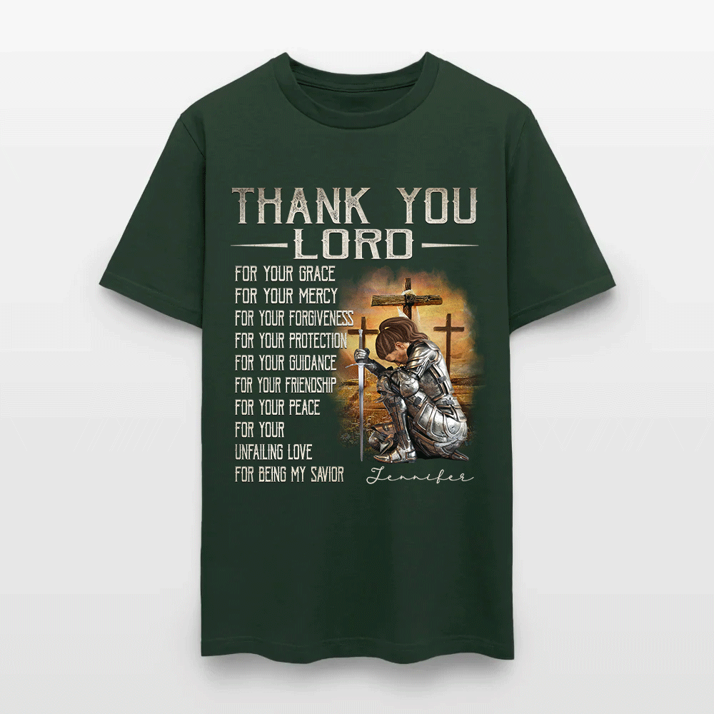 Personalized Warrior of God Thank You Lord For Your Grace T-Shirt
