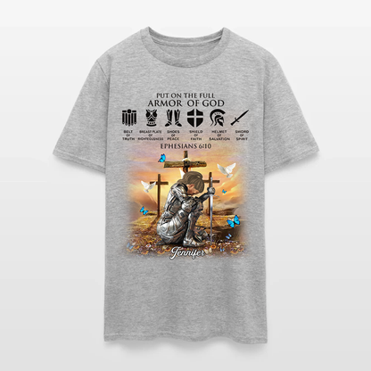 Personalized Christian Woman Warrior of God Put On The Full Armor of God Ephesians 6:10 T-Shirt