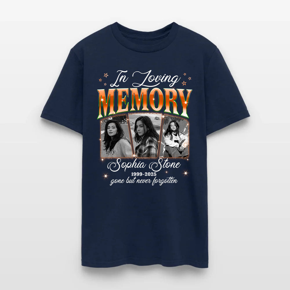 Personalized Memorial Photo In Loving Memory Gone but Never Forgotten T-Shirt