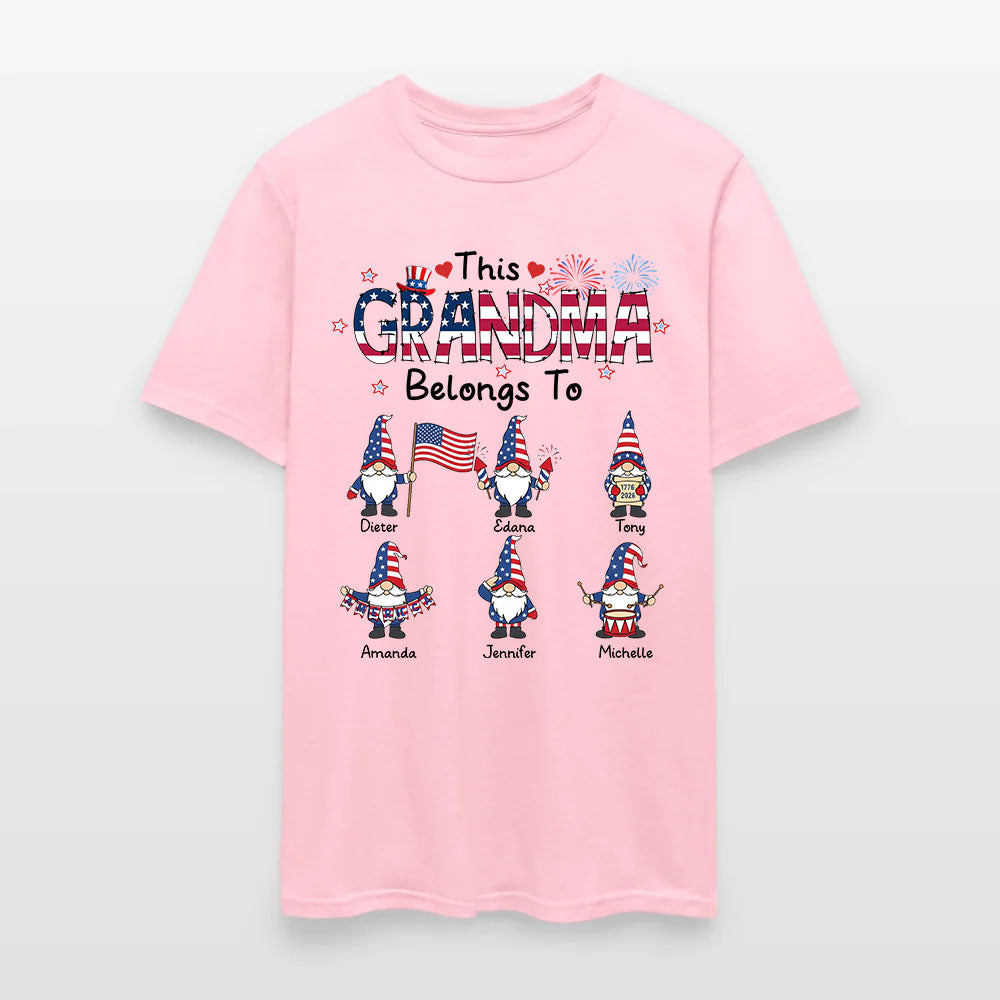 Personalized This Grandma Belongs To Patriotic Gnome America 250th Anniversary T-Shirt