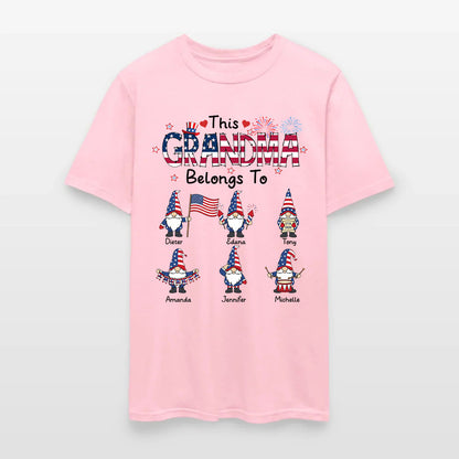 Personalized This Grandma Belongs To Patriotic Gnome America 250th Anniversary T-Shirt