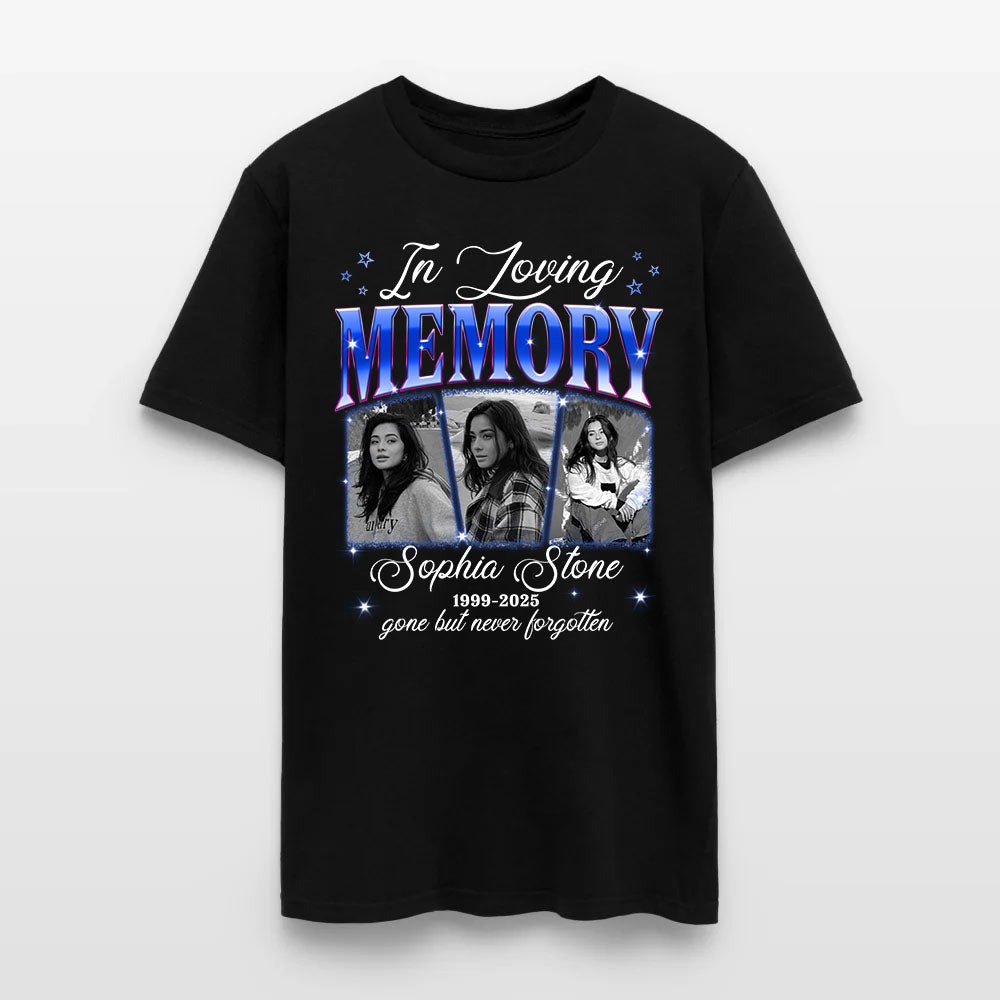 Personalized Memorial Photo In Loving Memory Gone but Never Forgotten T-Shirt