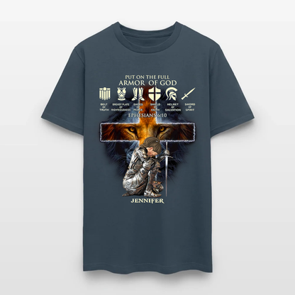 Personalized Woman Warrior of God Put On The Full Armor of God Ephesians 6:10 Christian T-Shirt