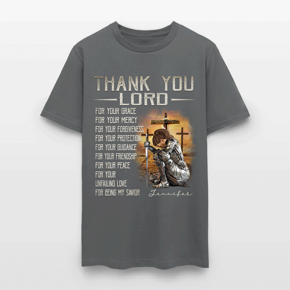 Personalized Warrior of God Thank You Lord For Your Grace T-Shirt