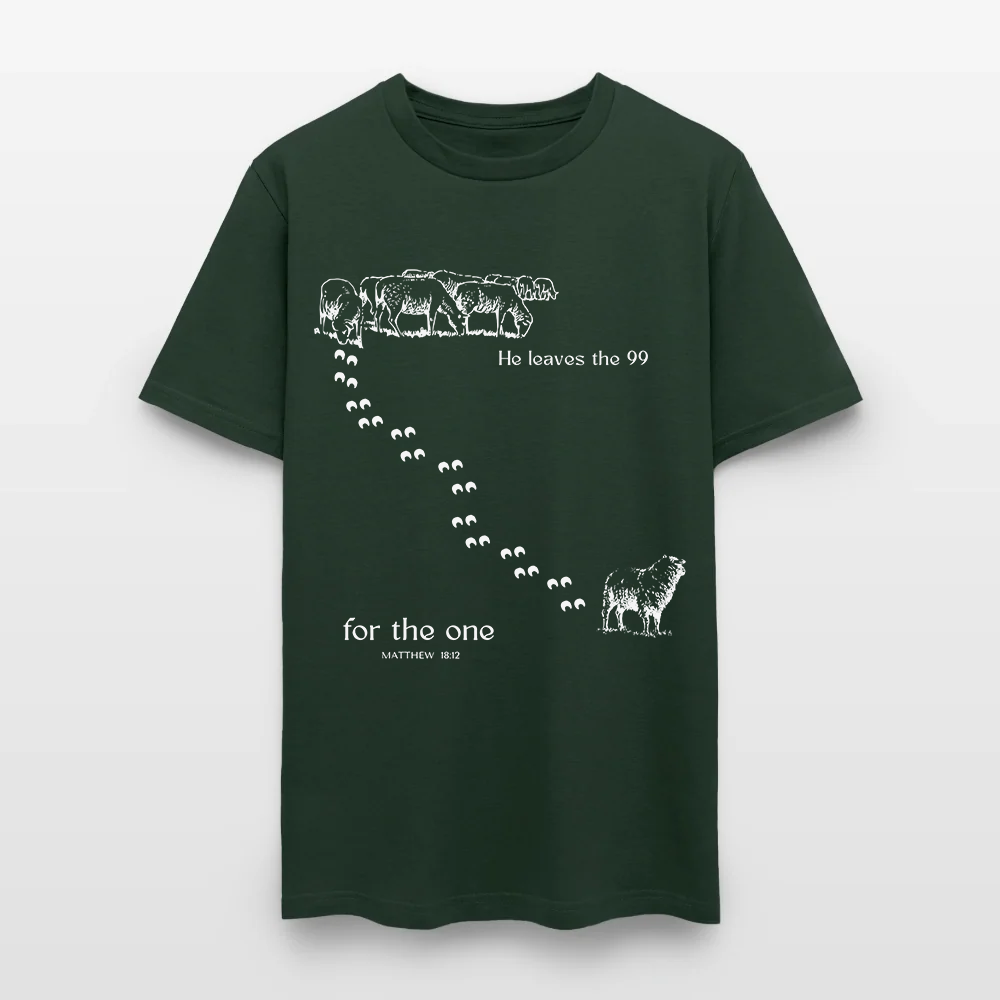 He Leaves The 99 For The One Matthew 18:12 - Inspirational Lost Sheep Christian T-Shirt