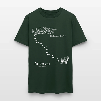 He Leaves The 99 For The One Matthew 18:12 - Inspirational Lost Sheep Christian T-Shirt