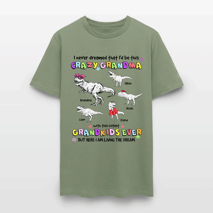 Personalized Grandmasaurus I Never Dreamed I'd Be this Crazy Grandma T-Shirt