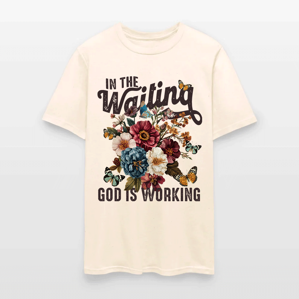 In The Waiting God Is Working Floral Faith Christian T-Shirt
