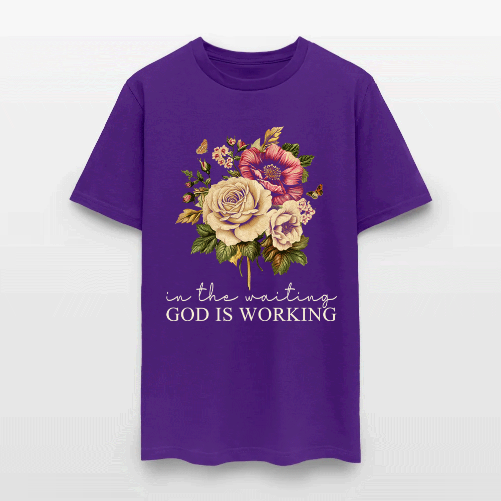 In The Waiting God Is Working Christian Floral Faith T-Shirt