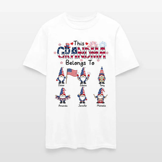 Personalized This Grandma Belongs To Patriotic Gnome America 250th Anniversary T-Shirt