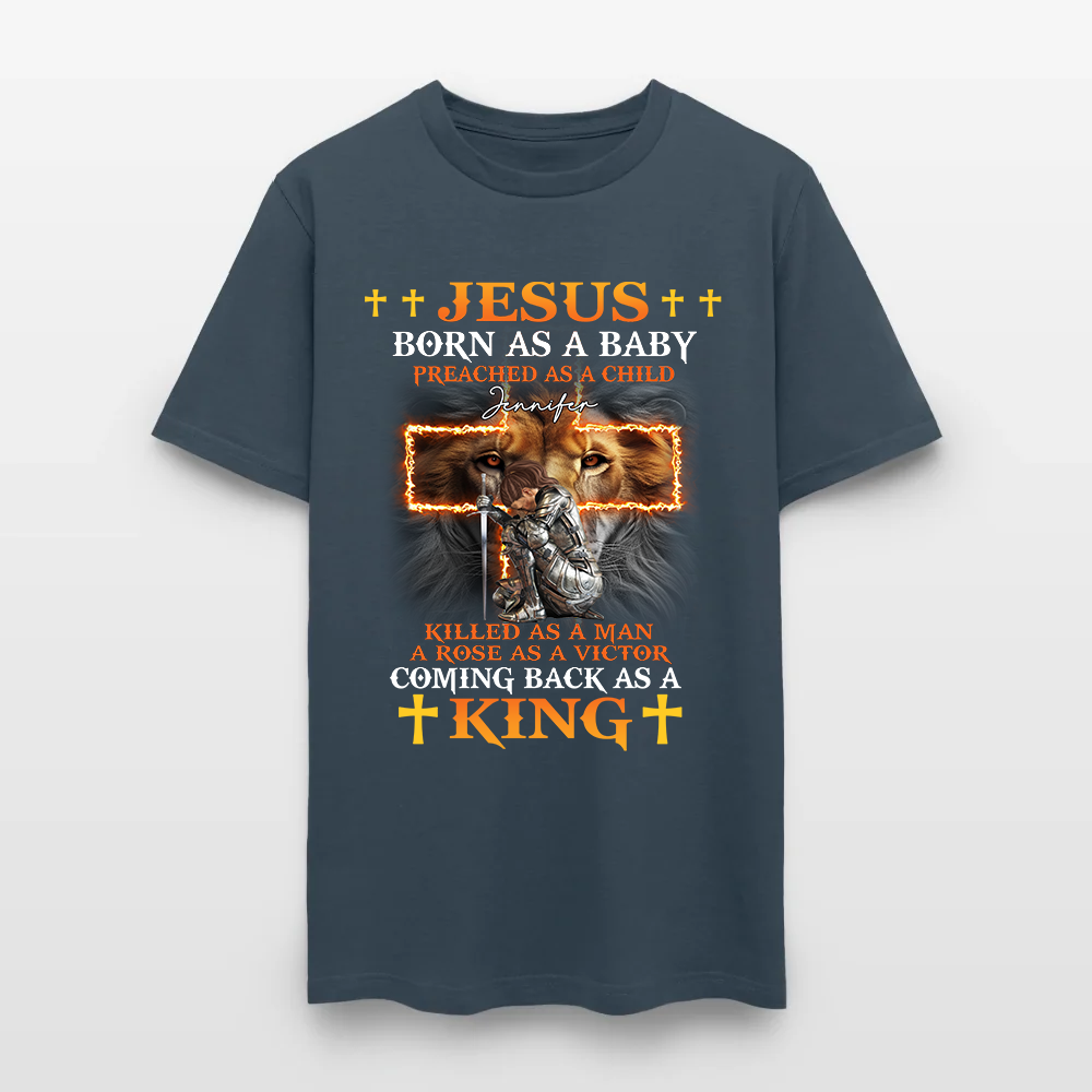 Personalized Warrior of God Jesus Born as a Baby Preached as a Child T-Shirt
