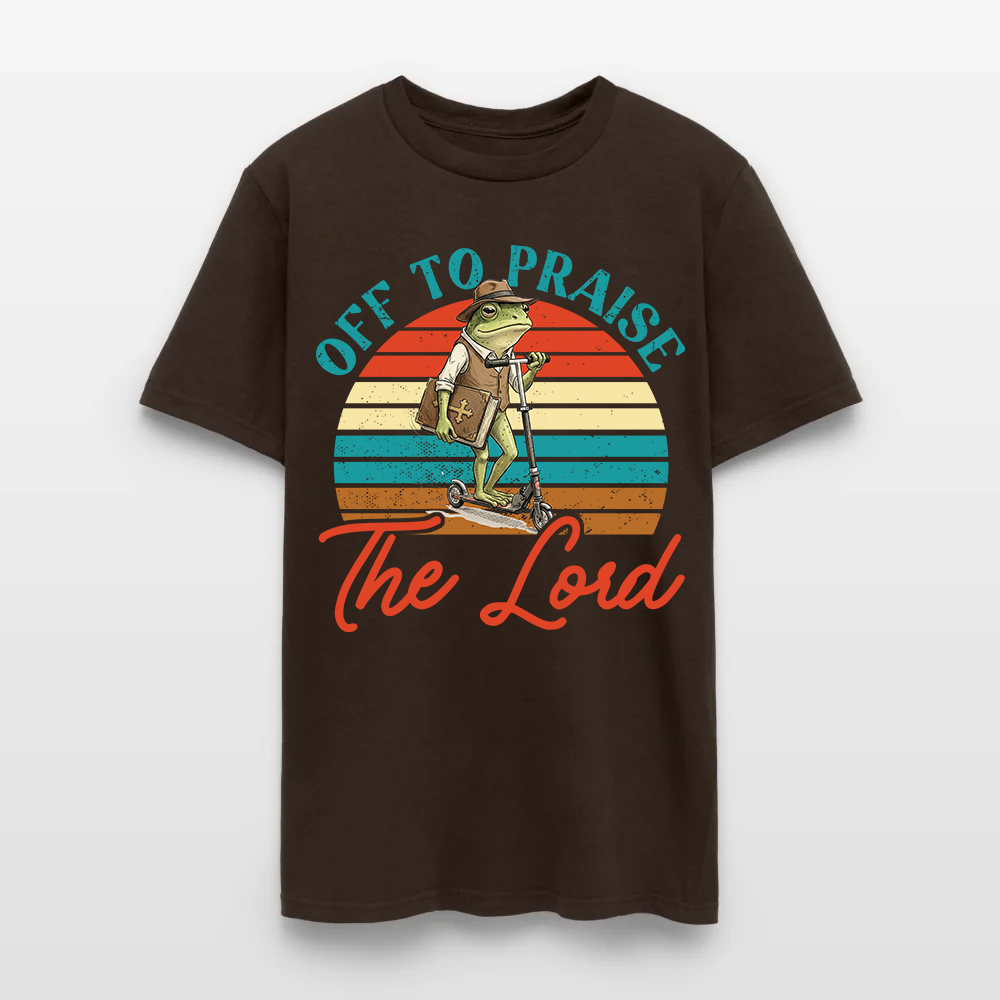 Funny Frog Off To Praise The Lord Bible Study Christian T-Shirt
