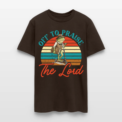 Funny Frog Off To Praise The Lord Bible Study Christian T-Shirt