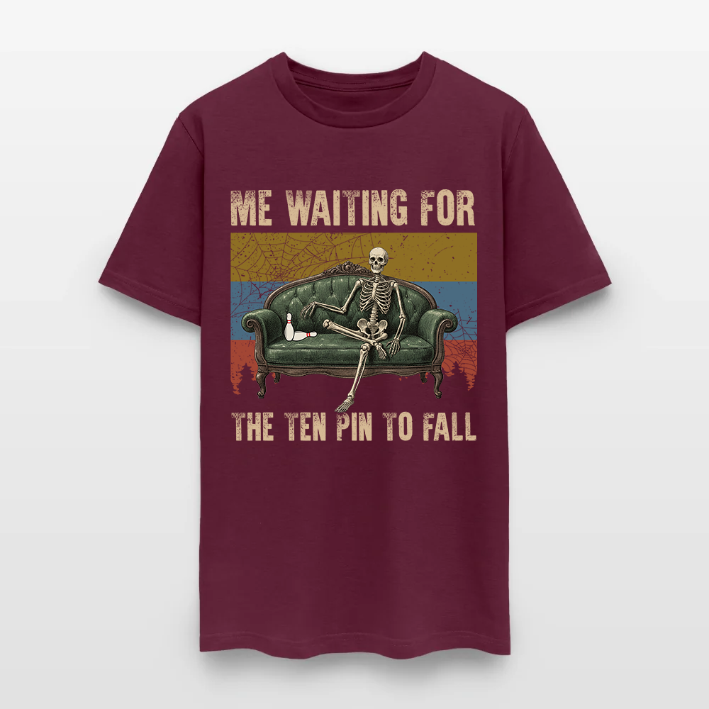 Skeleton Bowling Me Waiting for the Ten Pin to Fall T-Shirt