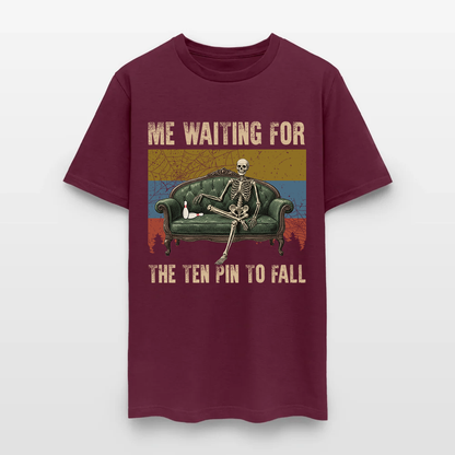 Skeleton Bowling Me Waiting for the Ten Pin to Fall T-Shirt