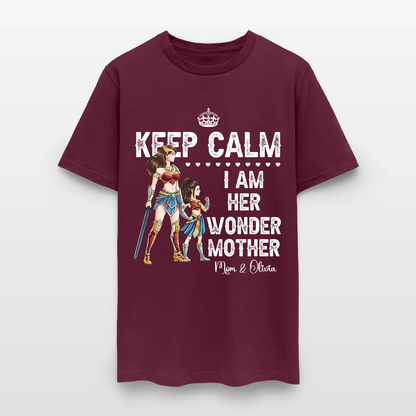 Personalized Mother and Daughter Warrior Keep Calm I Am Her Wonder Mother T-Shirt