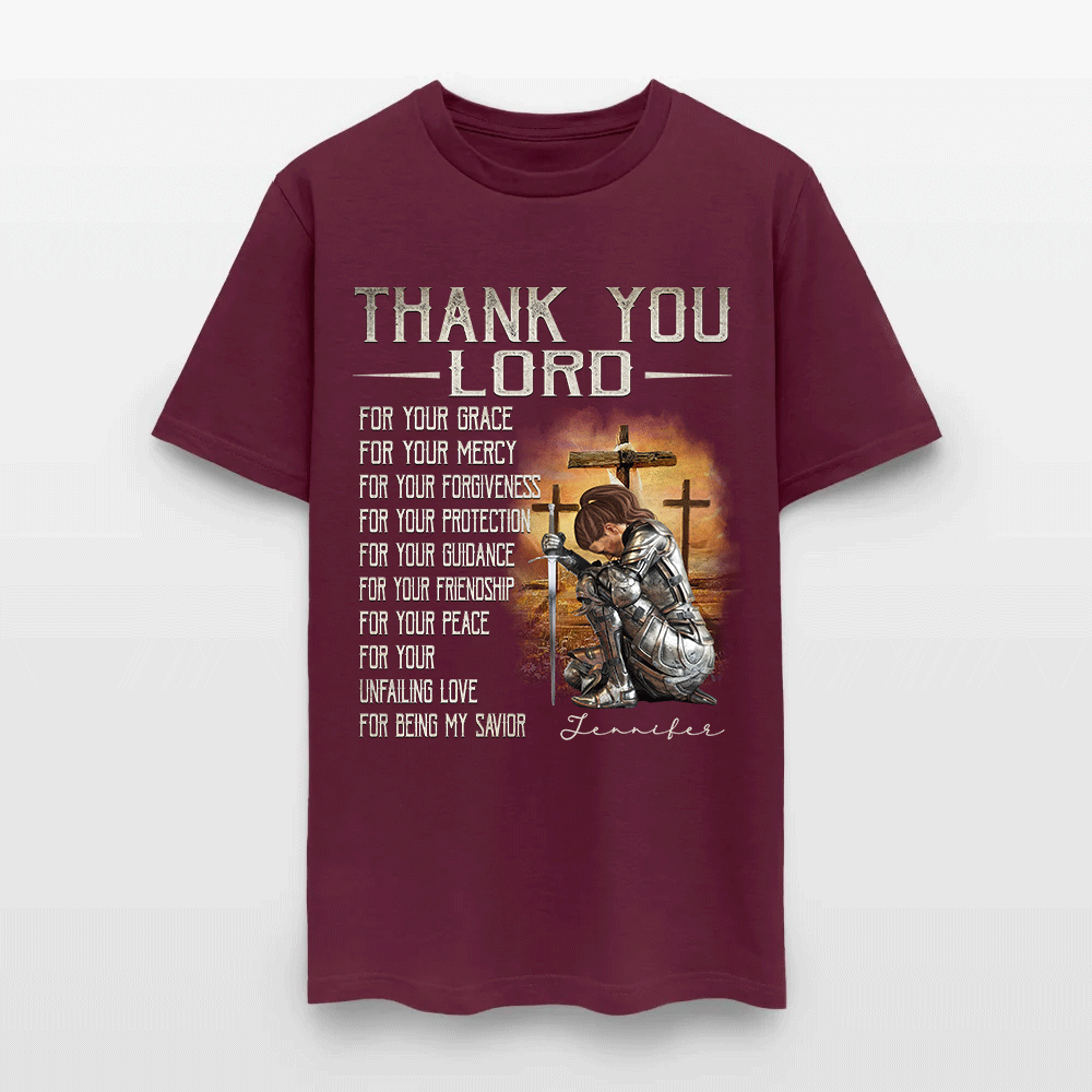 Personalized Warrior of God Thank You Lord For Your Grace T-Shirt