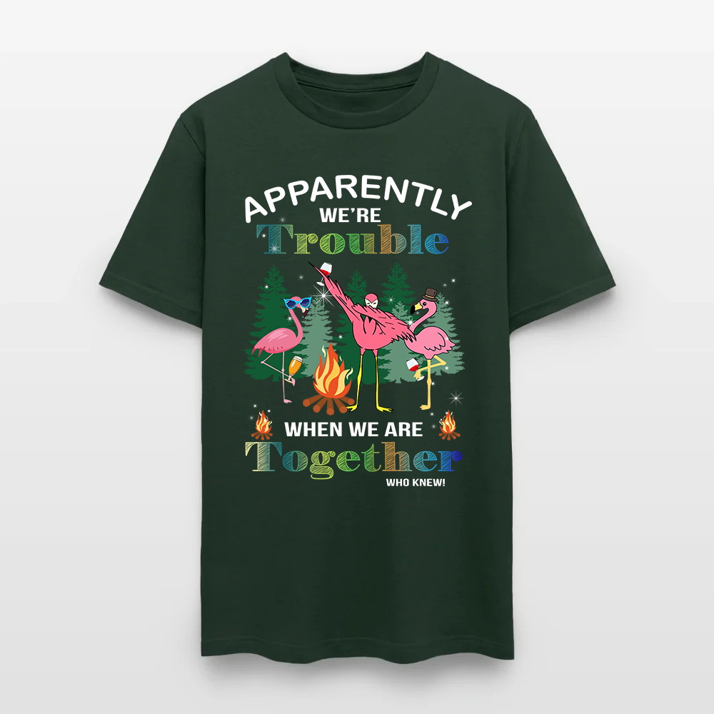 Funny Flamingo Camping Apparently We're Trouble When We Are Together T-Shirt