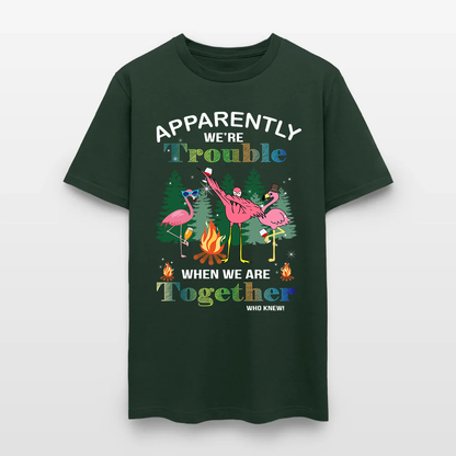Funny Flamingo Camping Apparently We're Trouble When We Are Together T-Shirt