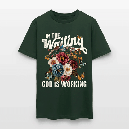 In The Waiting God Is Working Floral Faith Christian T-Shirt
