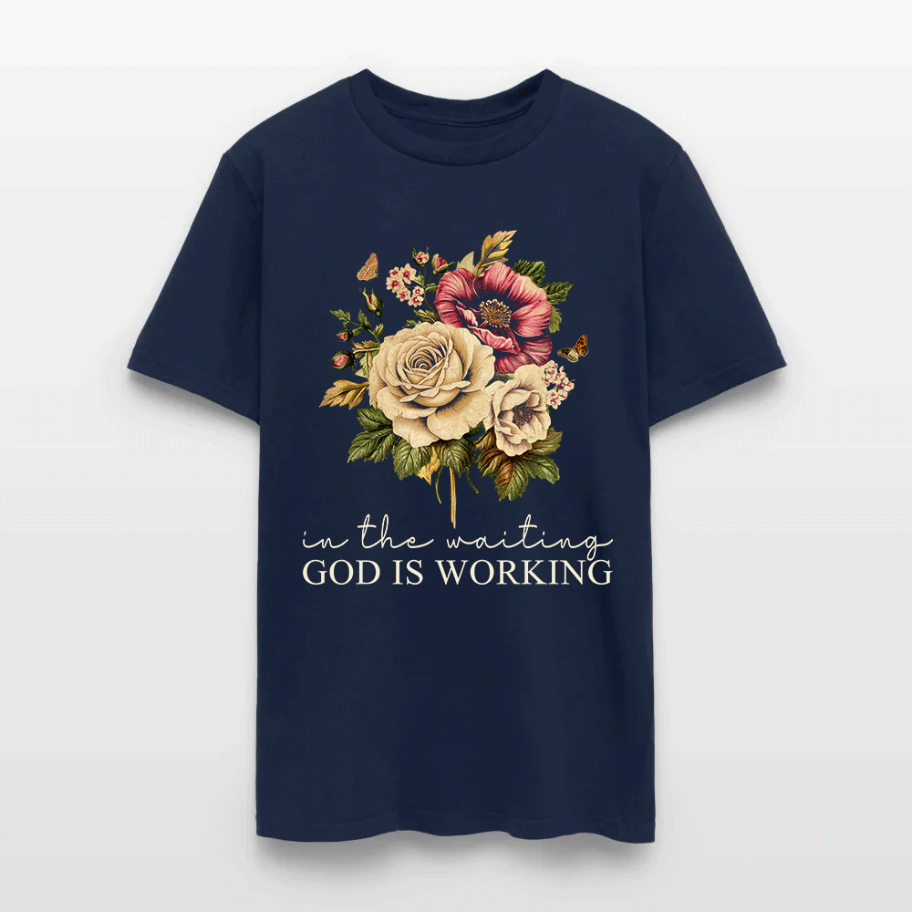 In The Waiting God Is Working Christian Floral Faith T-Shirt