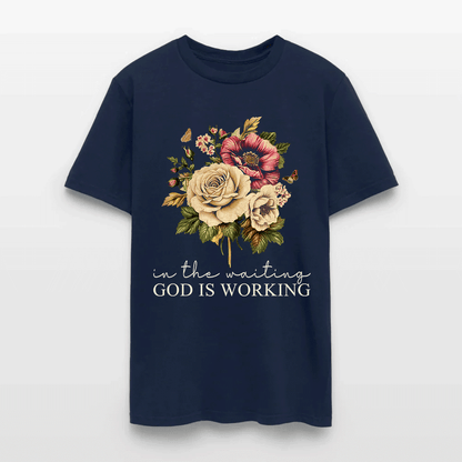 In The Waiting God Is Working Christian Floral Faith T-Shirt