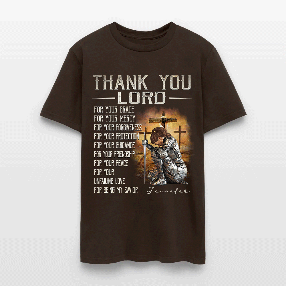 Personalized Warrior of God Thank You Lord For Your Grace T-Shirt