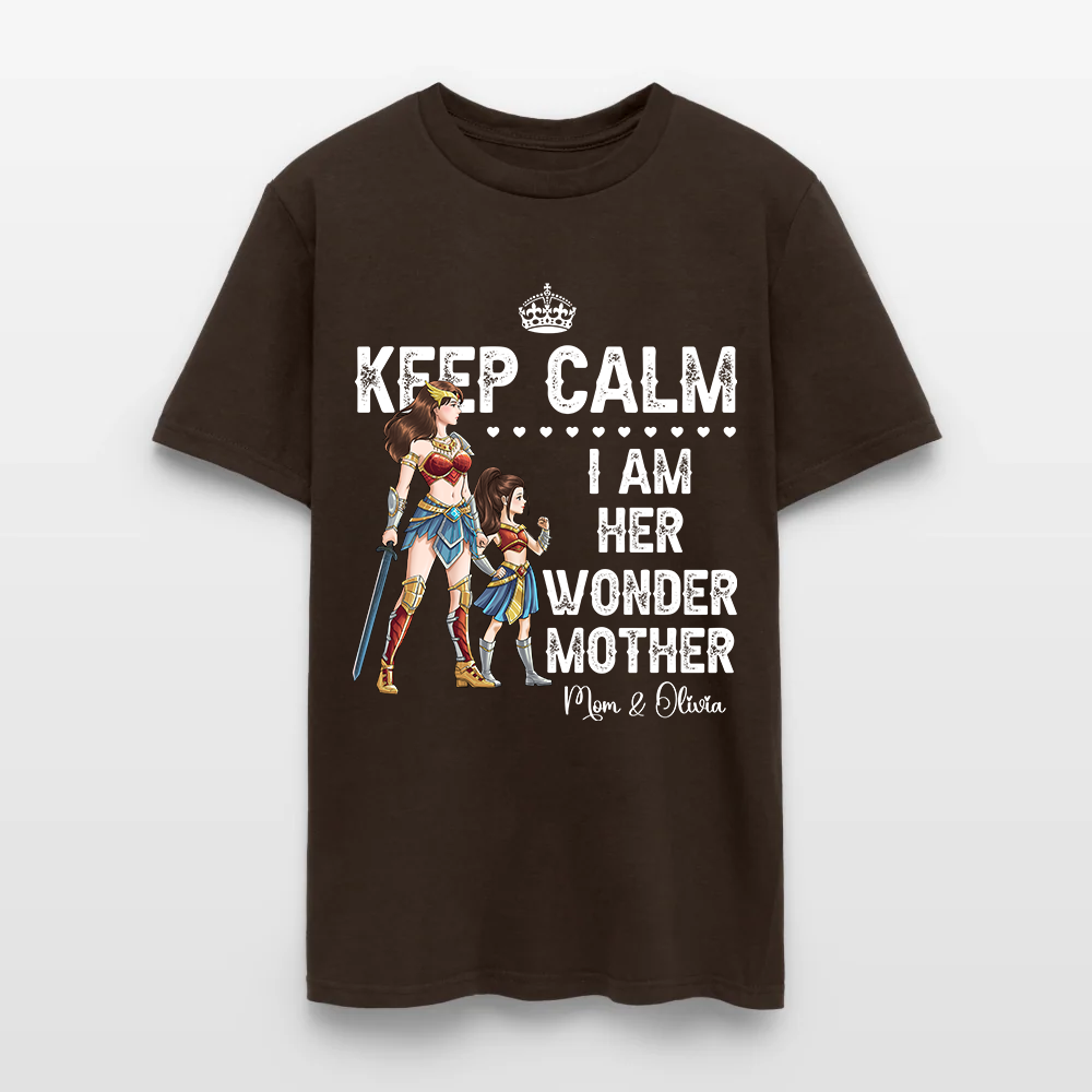 Personalized Mother and Daughter Warrior Keep Calm I Am Her Wonder Mother T-Shirt