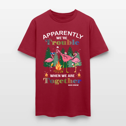 Funny Flamingo Camping Apparently We're Trouble When We Are Together T-Shirt