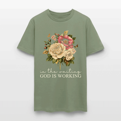 In The Waiting God Is Working Christian Floral Faith T-Shirt