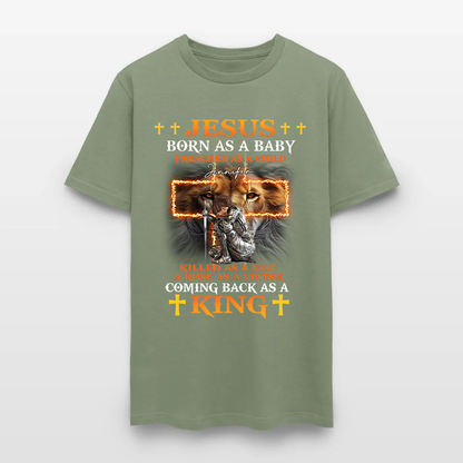 Personalized Warrior of God Jesus Born as a Baby Preached as a Child T-Shirt