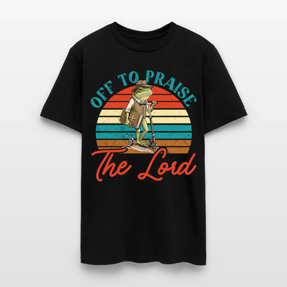 Funny Frog Off To Praise The Lord Bible Study Christian T-Shirt