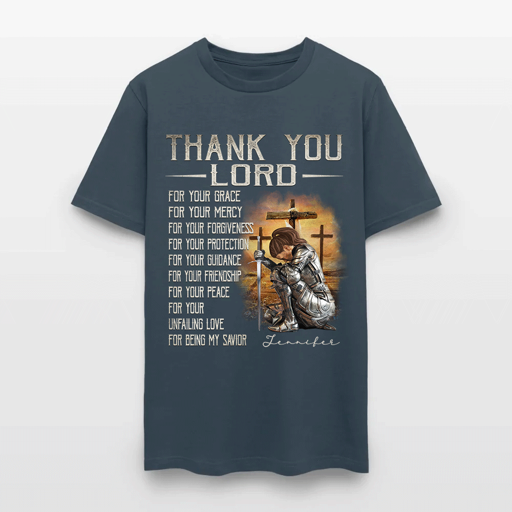Personalized Warrior of God Thank You Lord For Your Grace T-Shirt