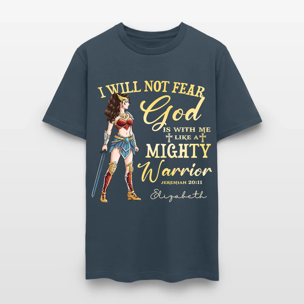 Personalized Wonder Woman Warrior of God I Will Not Fear for God Is with Me Jeremiah 20:11 T-Shirt