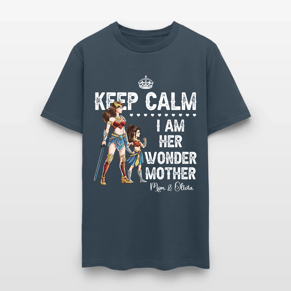 Personalized Mother and Daughter Warrior Keep Calm I Am Her Wonder Mother T-Shirt