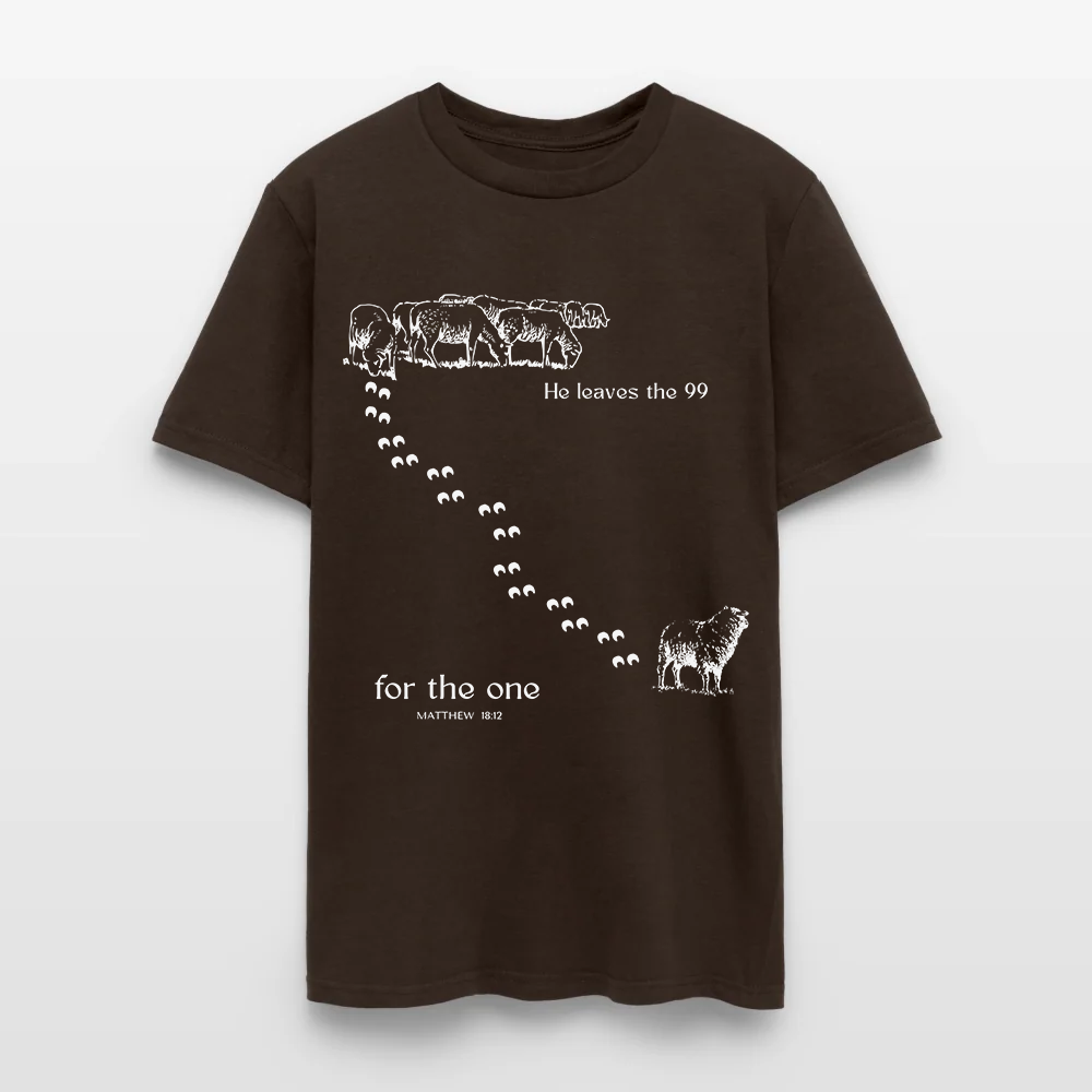 He Leaves The 99 For The One Matthew 18:12 - Inspirational Lost Sheep Christian T-Shirt