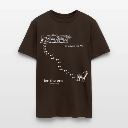 He Leaves The 99 For The One Matthew 18:12 - Inspirational Lost Sheep Christian T-Shirt
