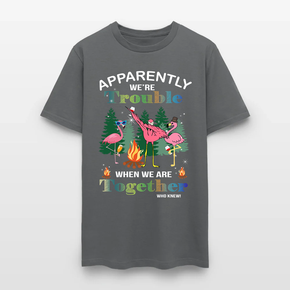 Funny Flamingo Camping Apparently We're Trouble When We Are Together T-Shirt