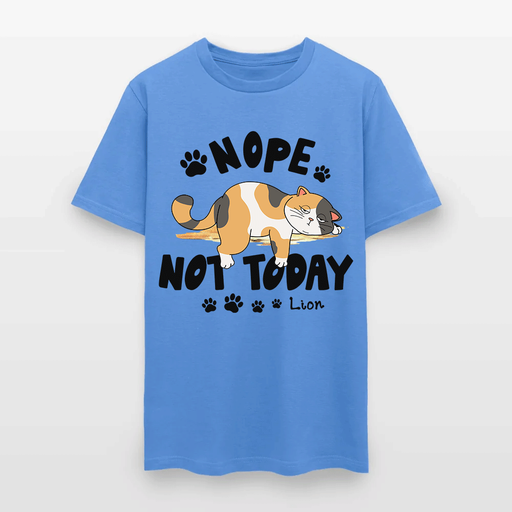 Personalized Funny Lazy Cat Nope Not Today T-Shirt