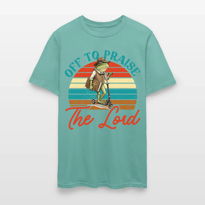 Funny Frog Off To Praise The Lord Bible Study Christian T-Shirt